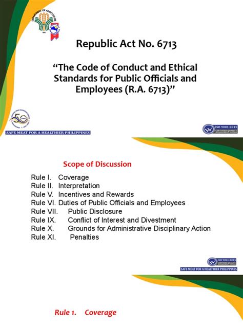 ra 6713 ppt|Republic Act 6713 Code of Conduct & Ethical Standards for .